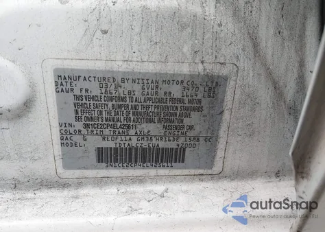 2014 Nissan Versa Note S Plus z USA, uszkodzony, nr VIN 3N1CE2CP4EL425611